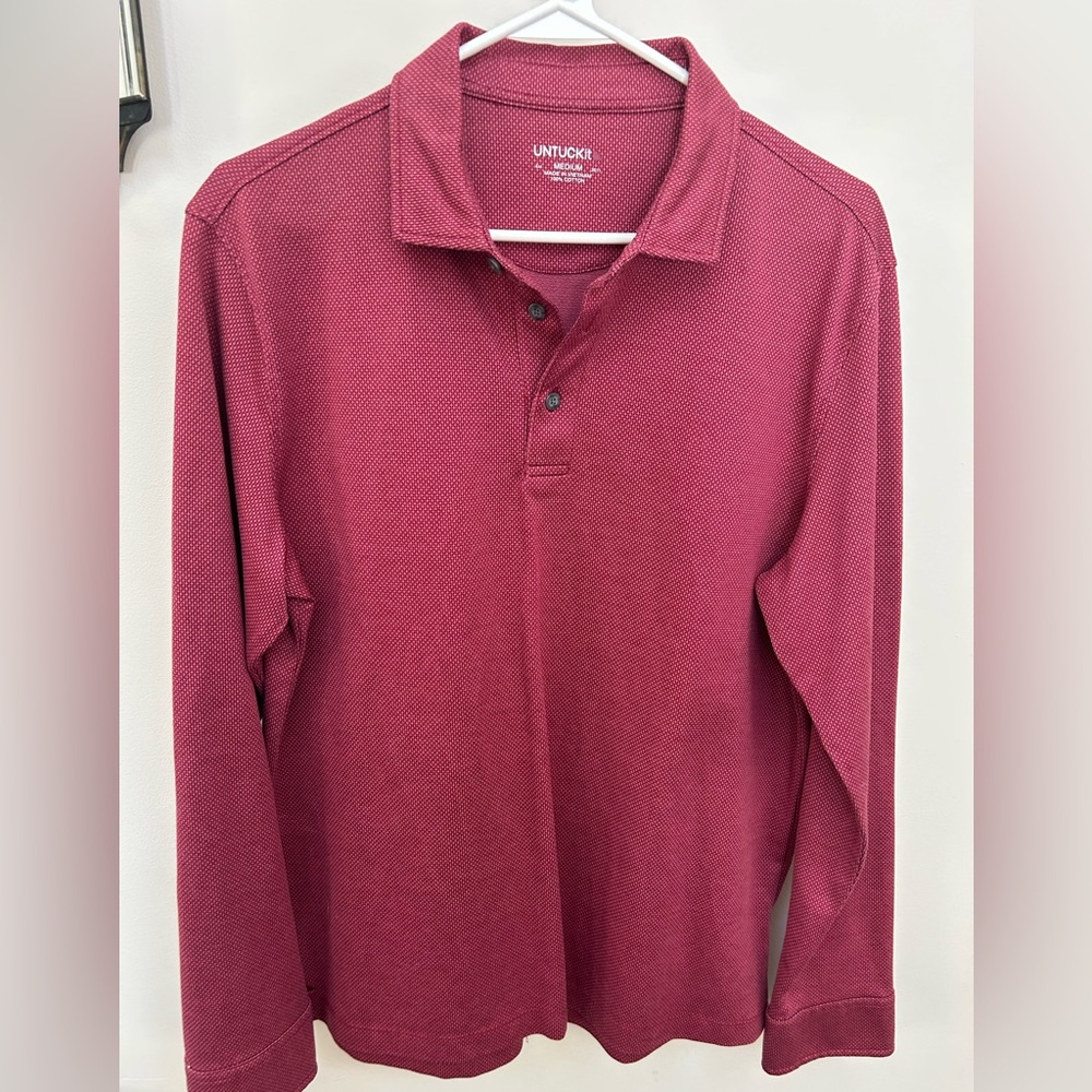 UNTUCKit Men's Burgundy Polo Shirt M
